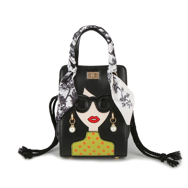 2023 Luxury Brand Hand Bags for Women High Quality PU Shoulder Bag Fashion Glasses Beauty Crossbody Bag Cute Purses and Handbags