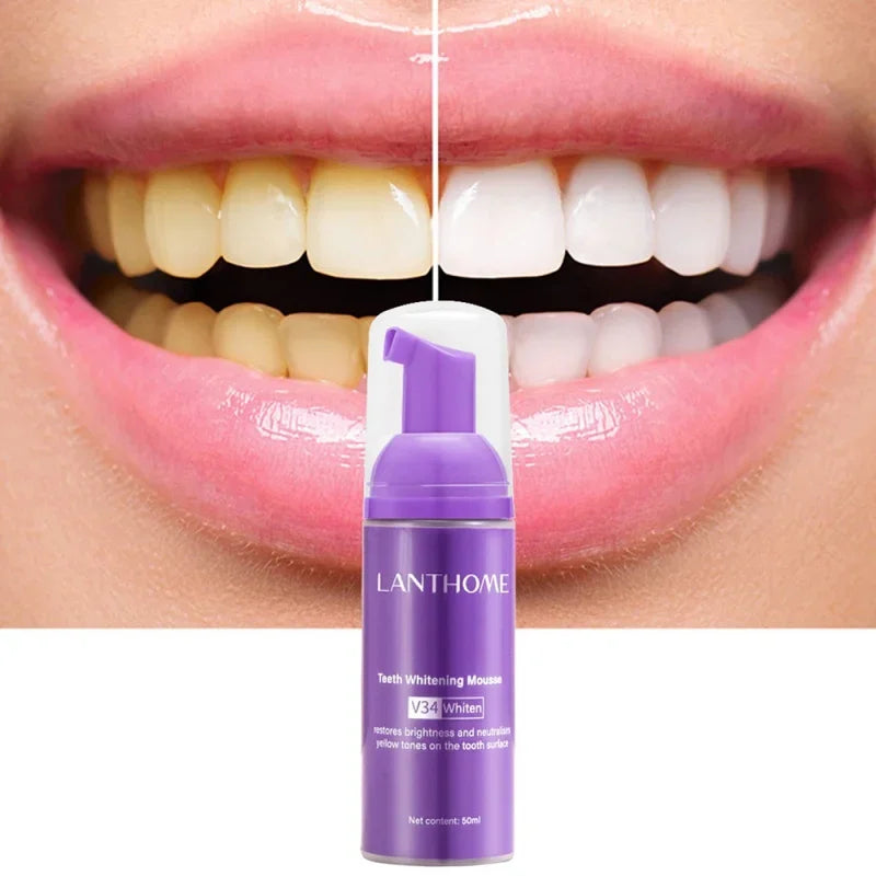 50ml Toothpaste Mousse V34 Teeth Cleaning Whitening Toothpaste Yellow Teeth Removing Tooth Stains Oral Cleaning Tooth Care 2024