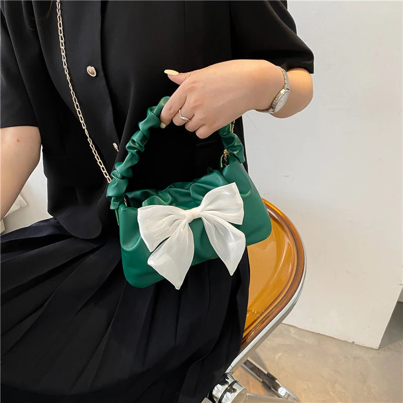 Women BowKnot Handbags Fashion Chain Shoulder Bags Messenger Bags PU Leather Bags
﻿