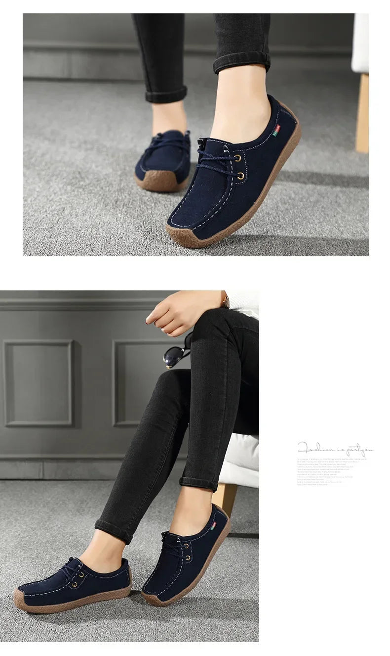 Women Flats Fashion Casual Sneakers  Autumn New Comfortable Female Casual Walking Footwear Fashion Large Size Loafers Shoes