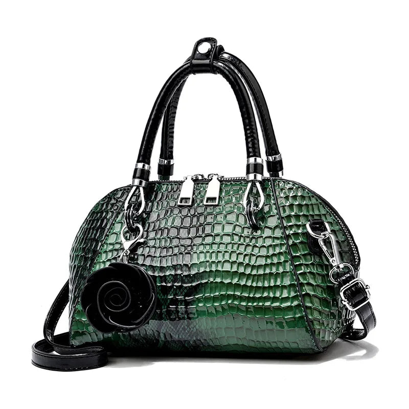 European / American Style Fashion Handbag Yellow Crocodile Pattern Women Tote Bag Ladies Small Shell Messenger Shoulder Bags sac