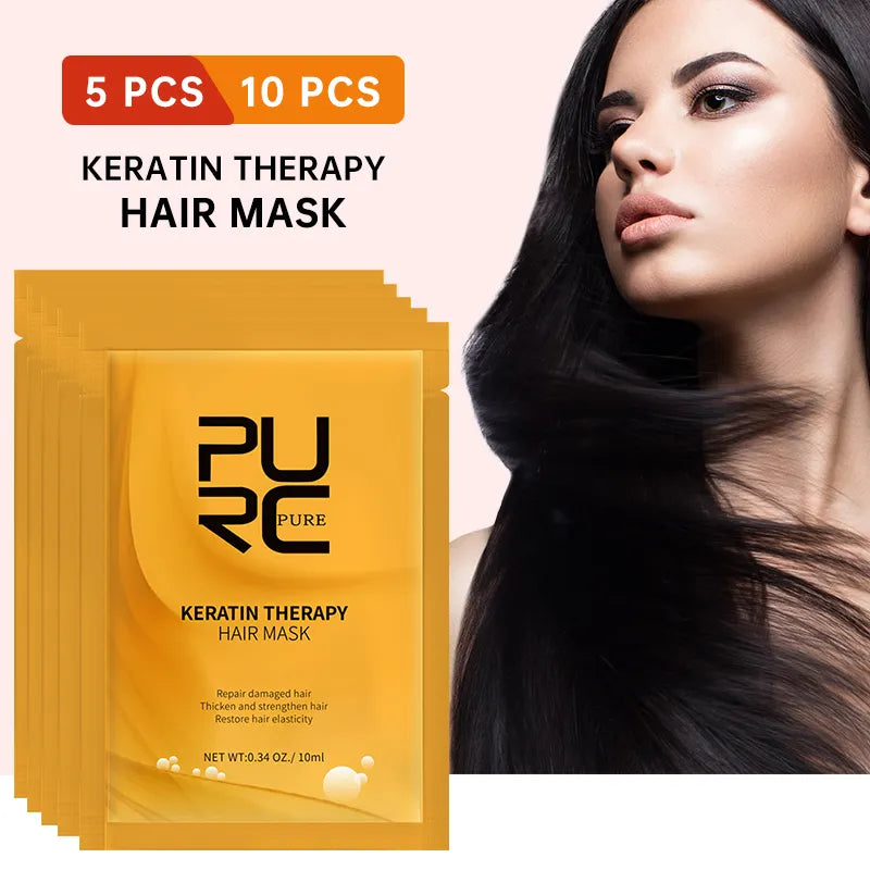 5/10 PCS Travel Keratin Therapy Hair Mask Frizz Dryness Repair For Hair Nourishing Shine Keratin Treatment Mask Anti Hair Loss