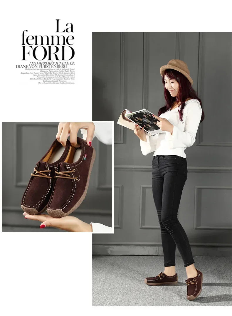 Women Flats Fashion Casual Sneakers  Autumn New Comfortable Female Casual Walking Footwear Fashion Large Size Loafers Shoes