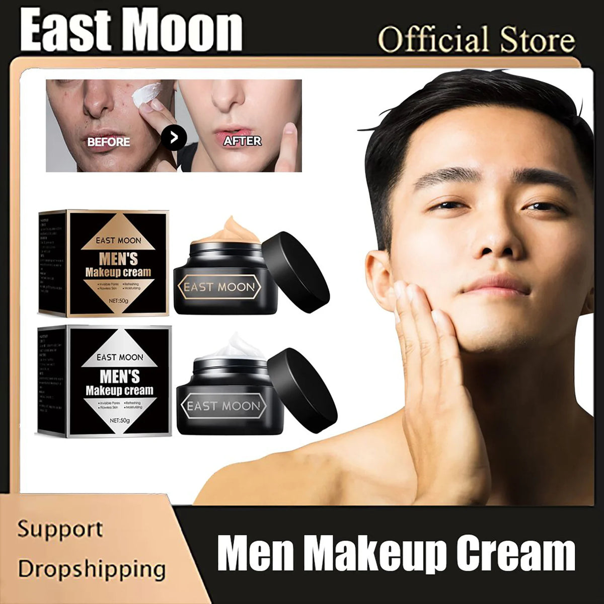 Men Makeup Cream Acne Mark Concealer Hydrating Moisturizing Oil control Freckle Removing Firming Whitening Male Facial Cosmetic