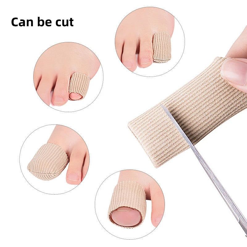 2Pieces Bunions Corns Foot Pain Relief Orthotics Fabric Silicone Toe Tube Cover Protector Finger Toes Separators Hallux Valgus