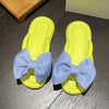 Cute Women's Summer Slippers Girls Outdoor Anti-slip Slides Adults Indoor Waterproof Sandals Couples Sweet Bow Tie Flip Flops