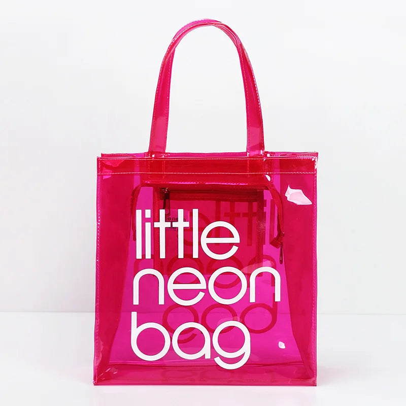PVC Waterproof Eco Friendly Shopper Bags Women Large Capacity Shopping Totes Stylish Jelly Reusable Shoulder Bags Female Handbag