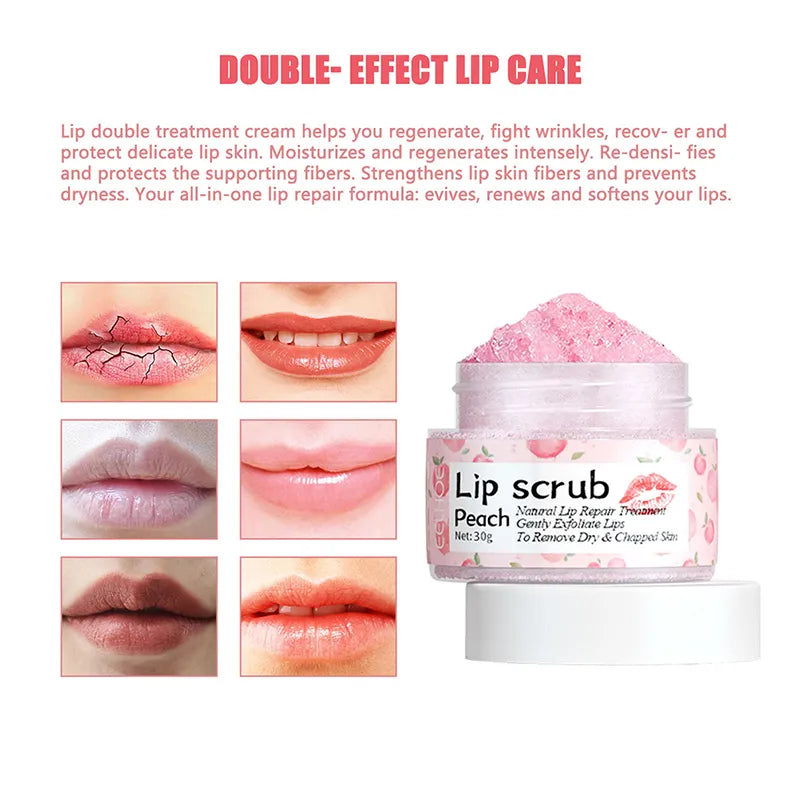 Lip Care Scrub Cream Lip Mask Lip Sleep Mask Night Sleeping Maintenance Moisturizing Lip Gloss Bleach Cream Lip Balm Peach 3g