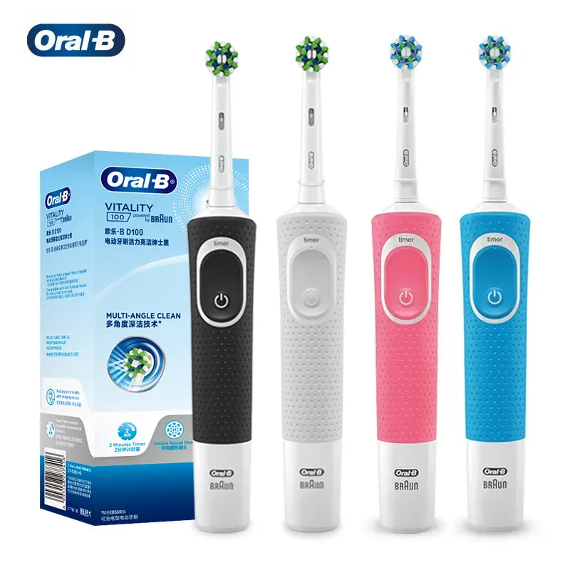 Oral B D100 Electric Toothbrush 2D Vitality Cleaning Teeth Brush Waterproof Electronic Teeth Brush Inductive Charger With Timer