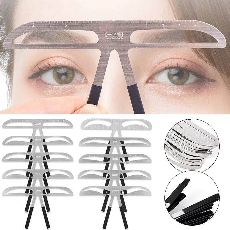 1pcs Eyebrow Stamp Stencil Stainless Steel Stencils For Eyebrow Design Reusable Eyebrows Shape Templates Eye Makeup Tools