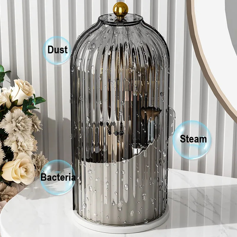 360° Rotating Makeup Brush Organizer