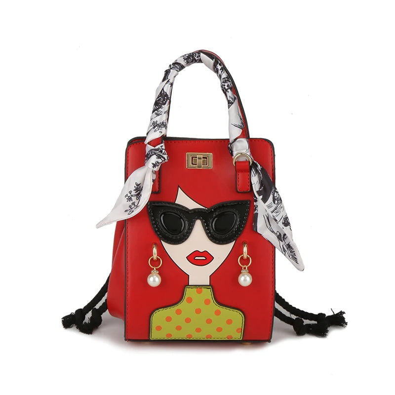 2023 Luxury Brand Hand Bags for Women High Quality PU Shoulder Bag Fashion Glasses Beauty Crossbody Bag Cute Purses and Handbags