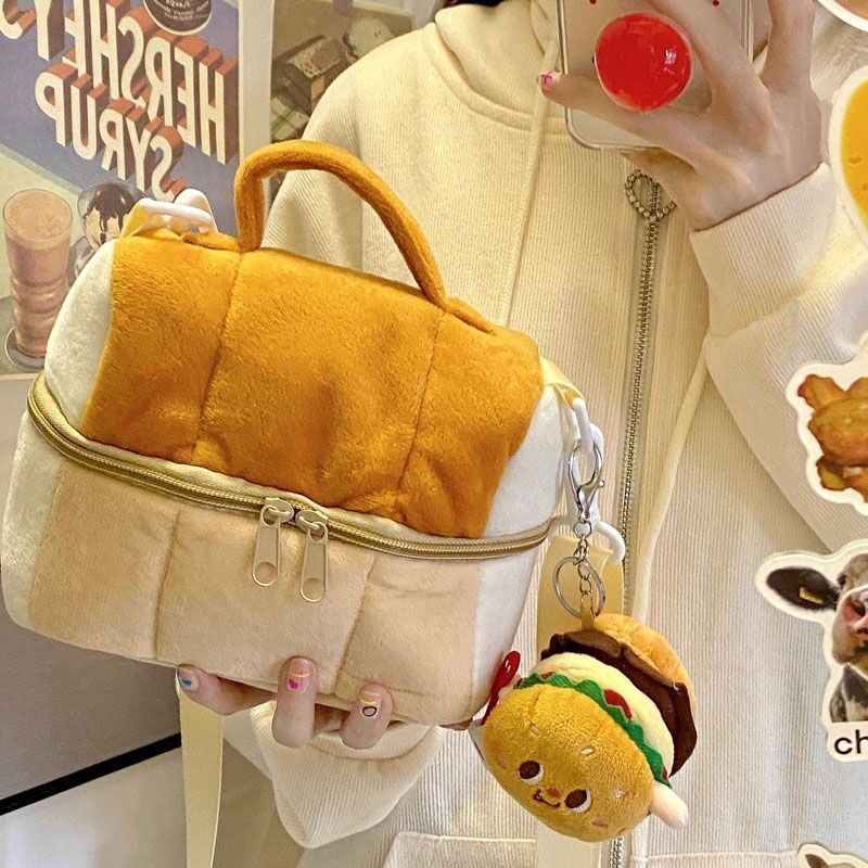 Nylon Cotton Casual Zipper Solid Bread