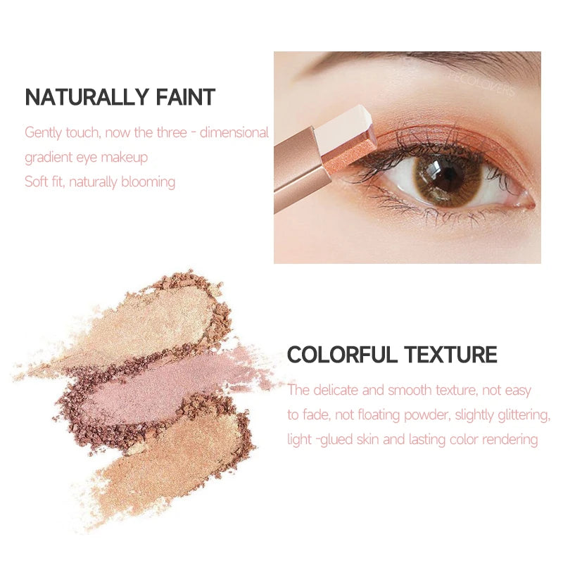 High Quality Double Color Gradient Eye Shadow Stick Matte Eyeshadow Waterproof Bicolor Shimmer Cosmetics Beauty Makeup Tool