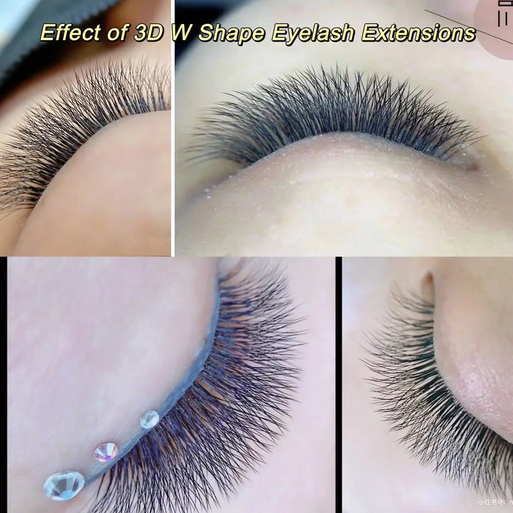 NAGARAKU Automatic Flowering W Shape  Bloom 3D 4D 5D 6D Premade Fans Speed Eyelash Extensions Natural Soft Light  Full Dense