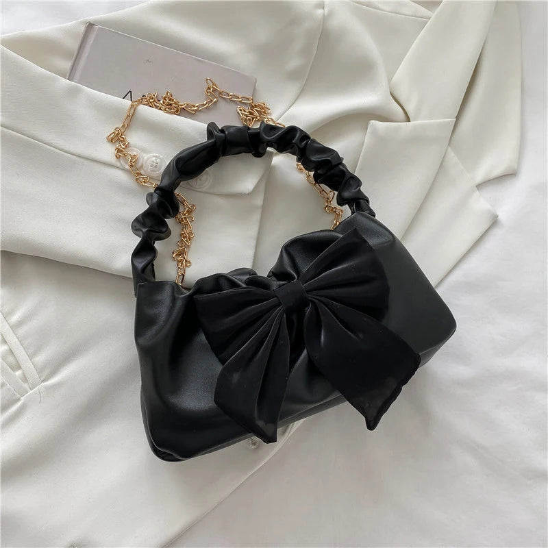 Women BowKnot Handbags Fashion Chain Shoulder Bags Messenger Bags PU Leather Bags
﻿
