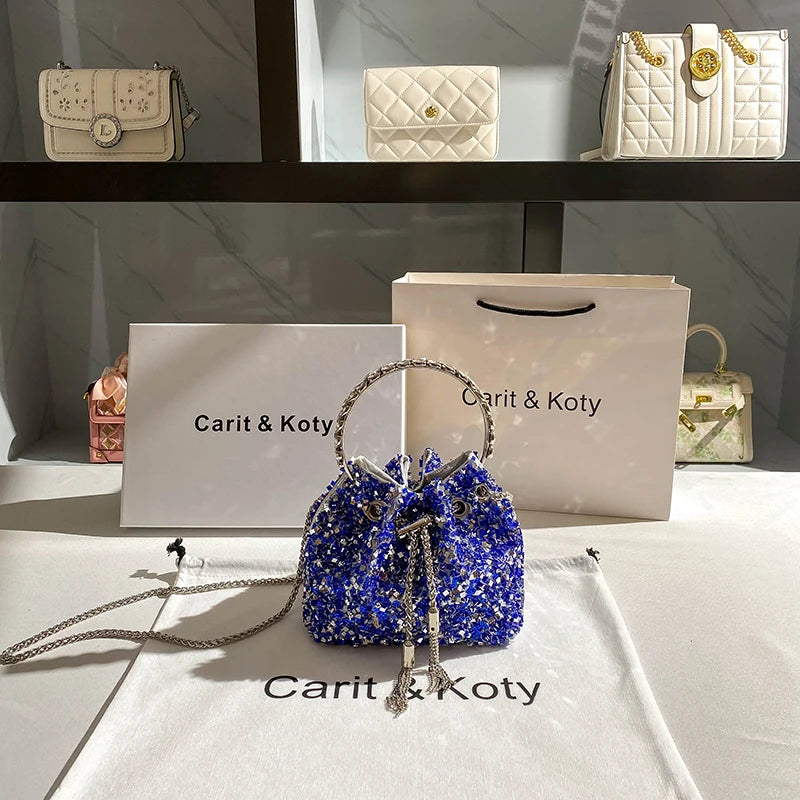 Luxury Designer Colorful Stones Evening Clutch Bag Wedding