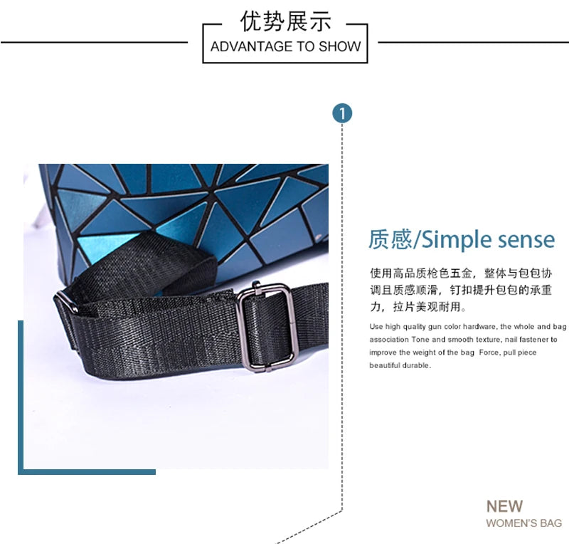 Women Backpack matte Geometric bag Female Backpacks For Teenage Girls Bagpack Drawstring Bag Holographic Backpack