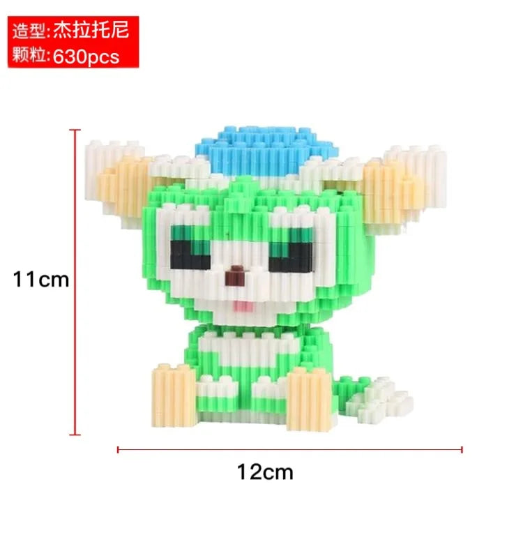 Disney Hello Kitty Stitch Building Blocks Children's puzzle puzzle puzzle toys Small particles series building blocks gift