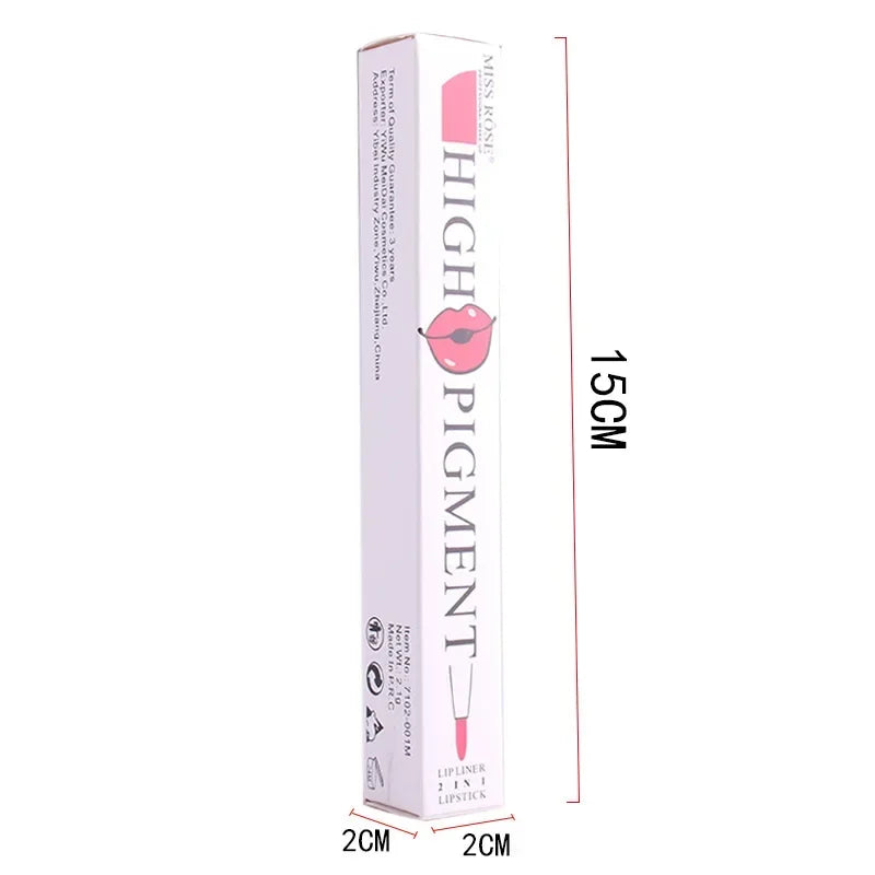 MISS ROSE 1pc Multifunctional Matte Lipstick = Lipstick Pen + Lip Line Pen Sexy Long Lasting Velvet Matte Lip Gloss Maquillaje