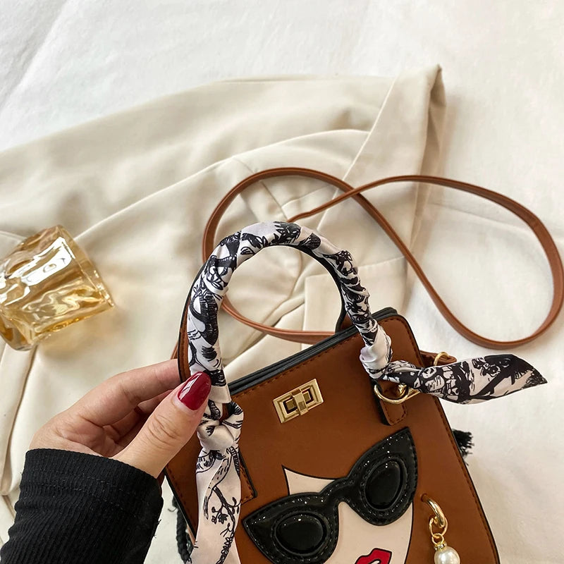 2023 Luxury Brand Hand Bags for Women High Quality PU Shoulder Bag Fashion Glasses Beauty Crossbody Bag Cute Purses and Handbags