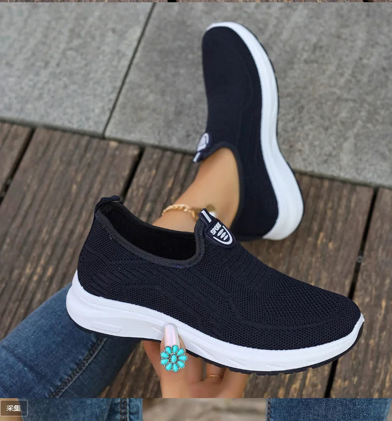 Summer New Mesh Breathable Large Size Casual Shoes for Women Soft Sole Lightweight One Step Single Shoes for Women