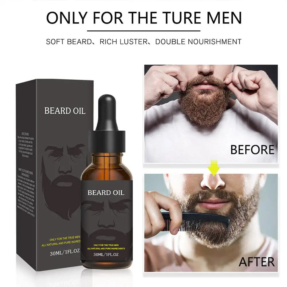 Men Natural Beard Growth Oil Moisturizing Smoothing Beard Oil Dashing Conditioner Care Beard Tools Gentlemen A9y2