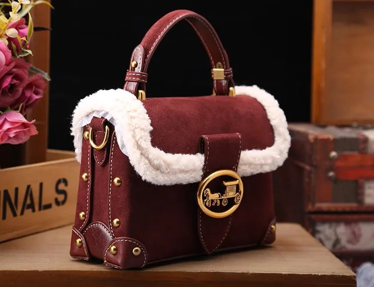 Winter New Leather and Fur Bag