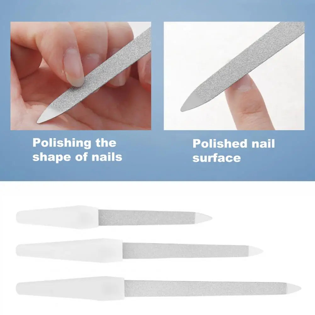 Durable Manicure File Lightweight Dual Use Stainless Steel Beauty Nail File Nail Care Tool Cuticle Pusher Nails Art Tools