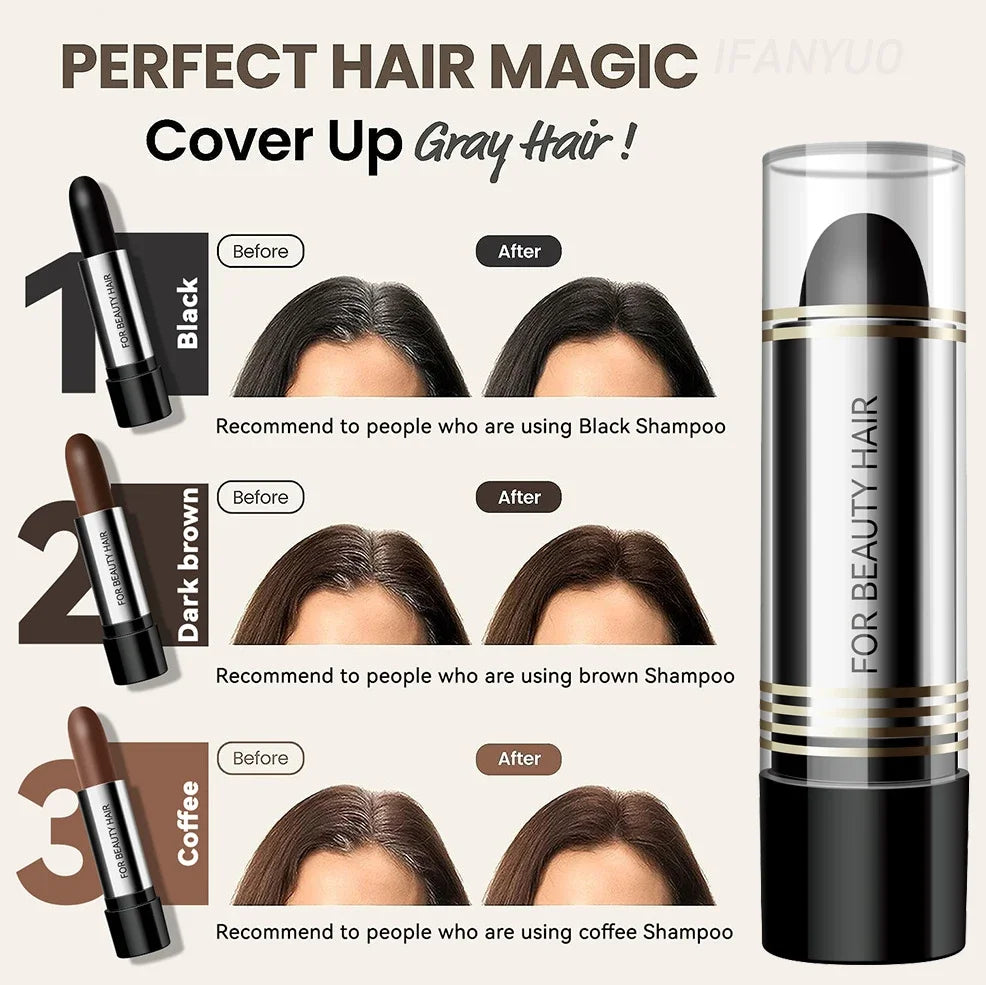 Black Brown Hair Dye Pen One-time Temporary Hair Dyeing Stick Cover Grey White Hair Fill in Hairs Coloring Styling Makeup Tools