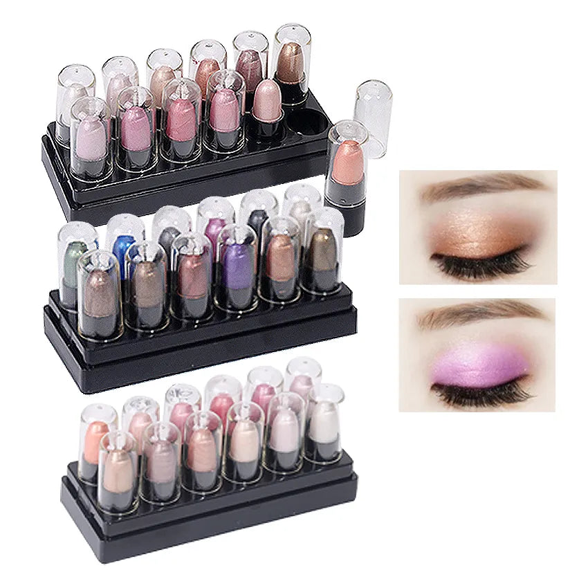 12 Colors Waterproof Glitter Eyeshadow Pencil Set Lasting Fluorescent Pen Stick Eye Shadow Makeup Tool