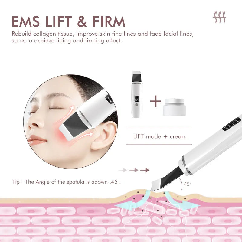 Ultrasonic Peeling Machine Skin Scrubber Blackhead Remover