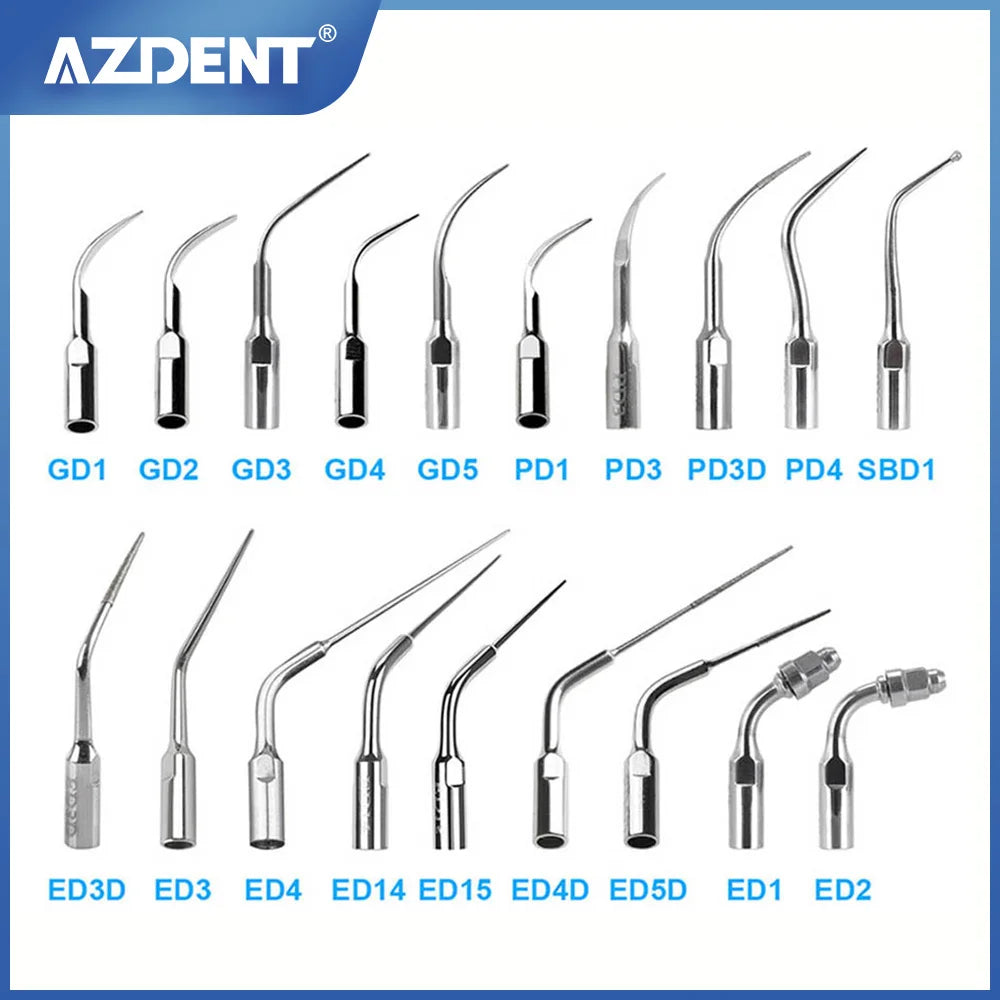 AZDENT 1pc Dental Ultrasonic Scaler Tip Scaling Periodontics Endodontics GD PD ED Tip Fit for SATELEC DTE NSK Ultrasonic Scaler