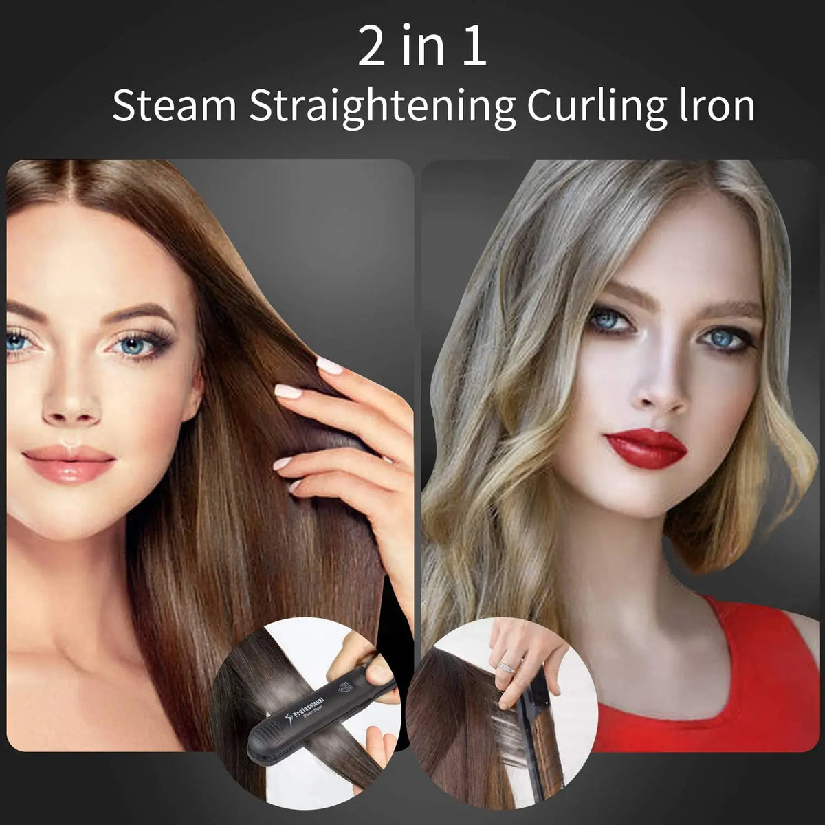 Professional Steam Hair Straightener Ceramic Vapor Hair Flat Iron Seam Hair Straightening Iron Curler Steamer Hair Styling Tool