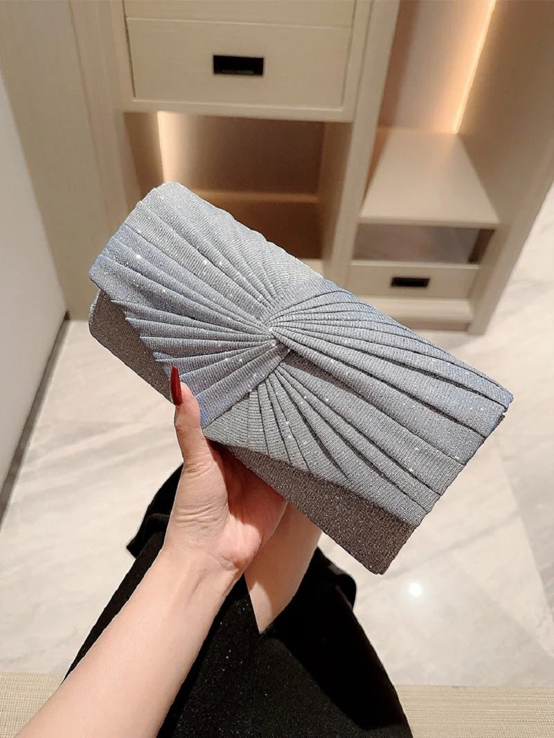 Upgrade Rhinestone Evening Bag Silver Purse Sparkly Diamond Silver Clutch Purses for Women Party Club Wedding