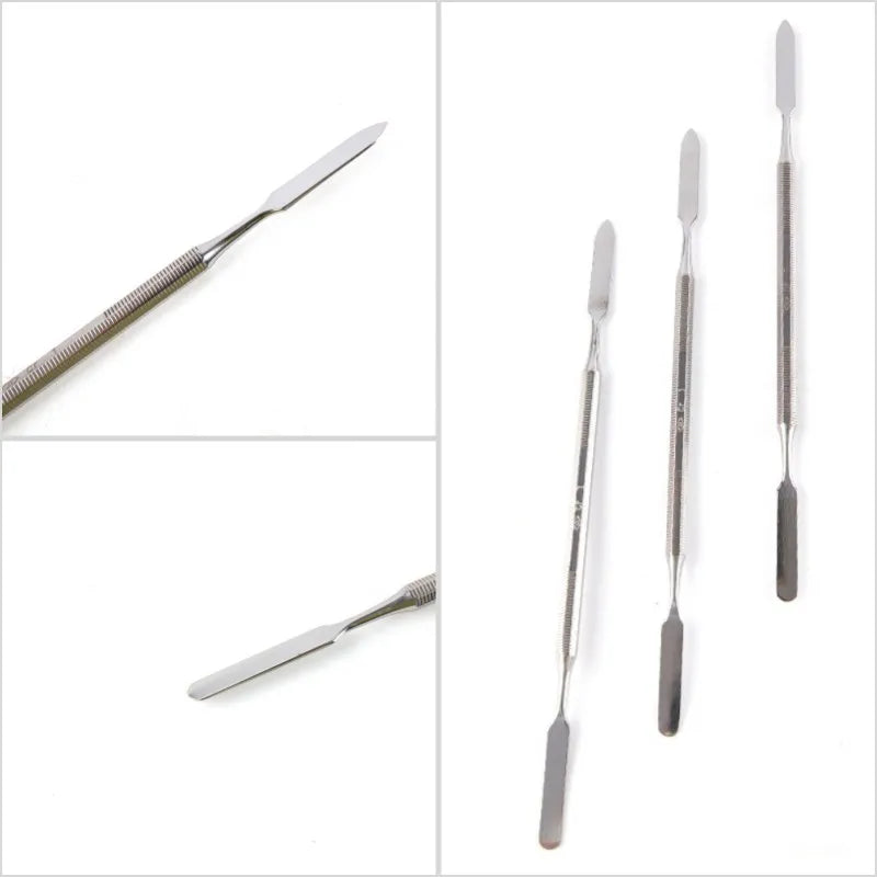 3pcs Stainless Steel Mixing Spatula Tool Spatuler Rod Dental Nail Art Makeup Foundation Eyeshadow Mixing Stick Color Tools