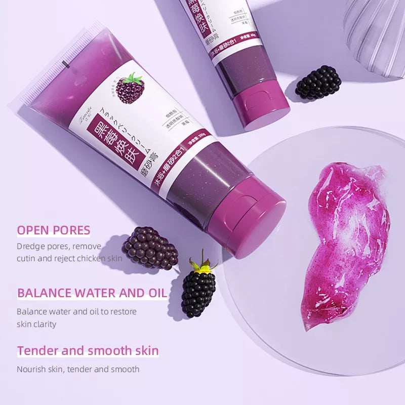 Body Scrub Exfoliators Cream Facial Dead Skin Remove Deep Cleaning Moisturizing Bath Scrub Blackberry Whitening Skin Care Tools