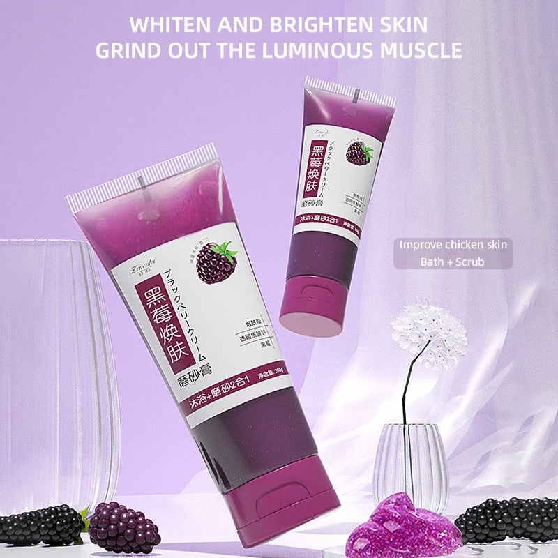 Body Scrub Exfoliators Cream Facial Dead Skin Remove Deep Cleaning Moisturizing Bath Scrub Blackberry Whitening Skin Care Tools