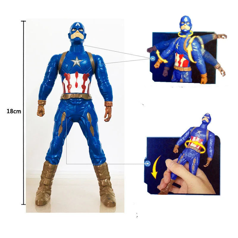 Disney Marvel Spiderman Hulk Ironman Action Figure Christmas Gift Pvc Movable Joints Rotatable Doll Collection Model 18Cm