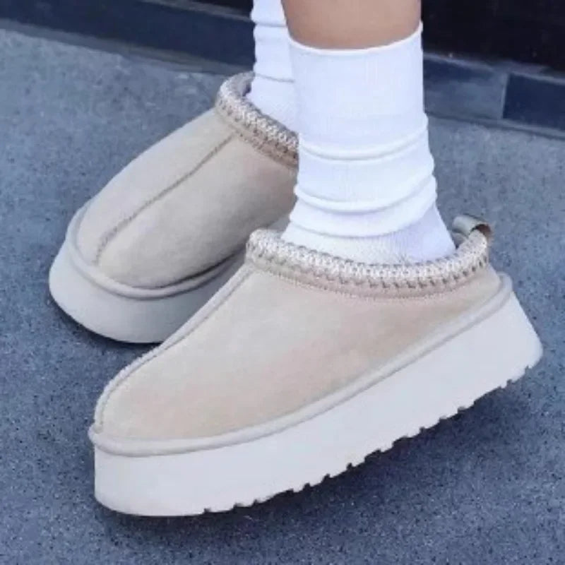 2025 New Women's Fur Slippers Dress Thick-soled Shoes Short Plush Comfortable Women's Cotton Shoes Designer Winter Snow Boots