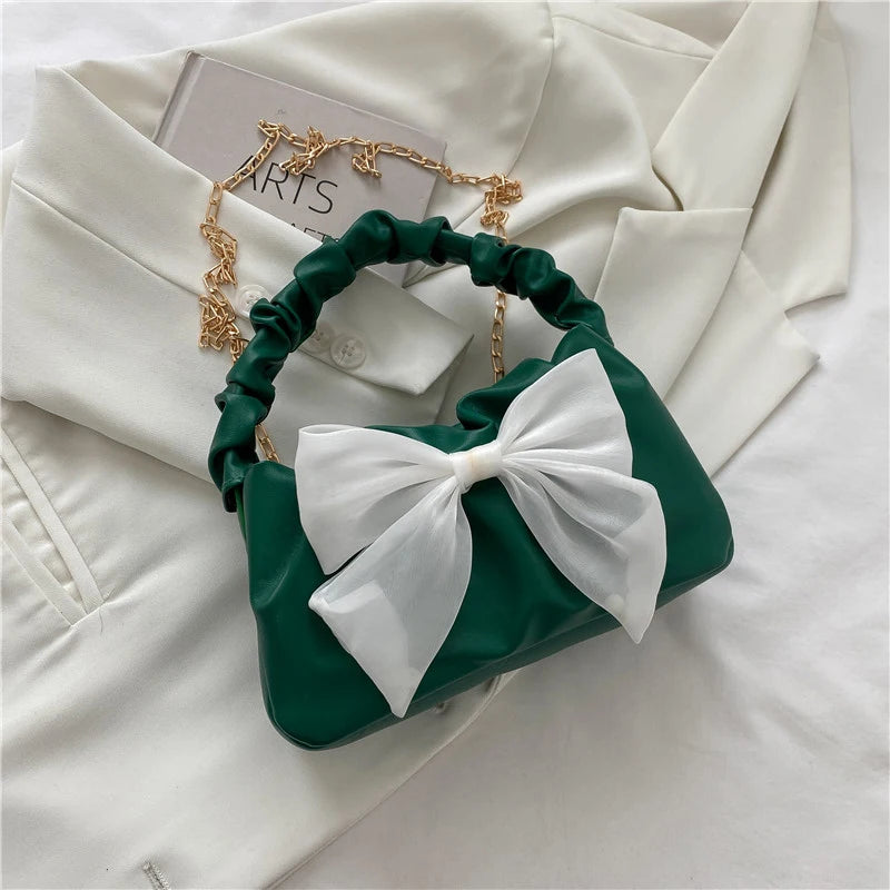 Women BowKnot Handbags Fashion Chain Shoulder Bags Messenger Bags PU Leather Bags
﻿