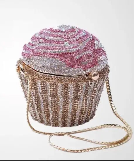 Designer Brand Luxury Crystal Evening Bag Fashion Cupcake Diamond Clutch Soiree Purse Women Wedding Bride Cake Handbags  SC515