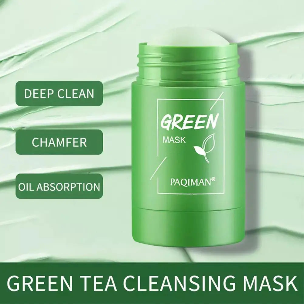 Green Tea Mask Stick Acne Blackhead Removal Deep Cleansing Solid Mask Dispel Acne Blemish Shrink Pores Moisturizing Mask