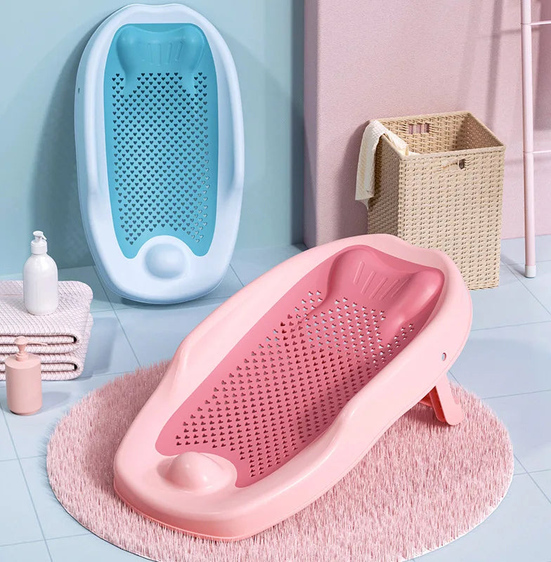 Baby Shower Rack Can Sit and Lie Down, Baby Bathtub Anti Slip Mat, Newborn Shower Net Universal Bath Bed Holder