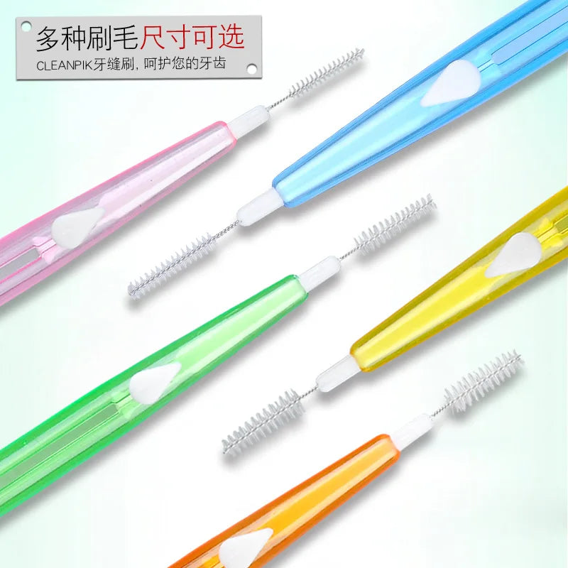 30Pcs/Box Toothpick Dental Interdental Brush 0.6-1.5Mm Cleaning Between Teeth Oral Care Orthodontic I Shape Tooth Floss