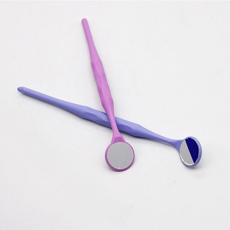 AG 10pcs/Box Dental Double Sided Mouth Mirrors Autoclavable Surface Exam Reflectors With Handle Oral Tooth Whitening