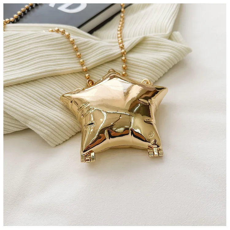 Fashion Metal Mouth Red Bag for Women High Quality Gold Shoulder Bags Designer Hollow Out Crossbody Bag Cute Dinner Bag Handbags