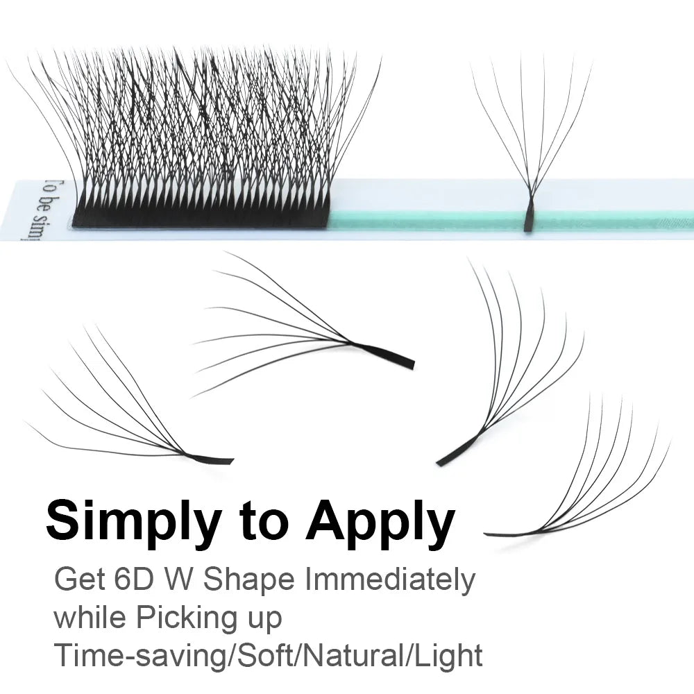 NAGARAKU Automatic Flowering W Shape  Bloom 3D 4D 5D 6D Premade Fans Speed Eyelash Extensions Natural Soft Light  Full Dense