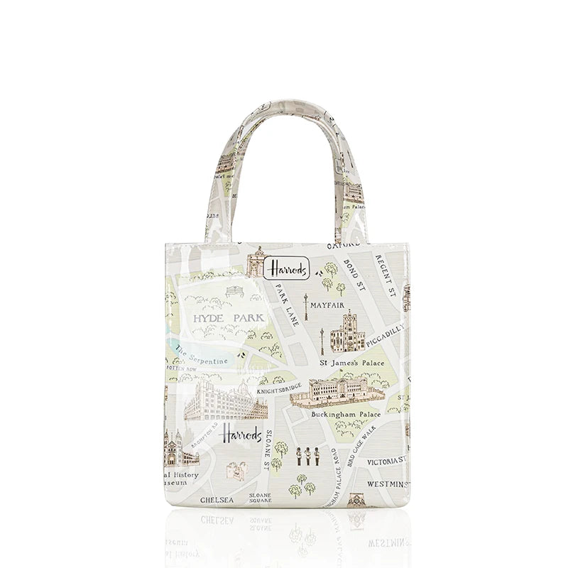 Green Striped PVC Women's Tote