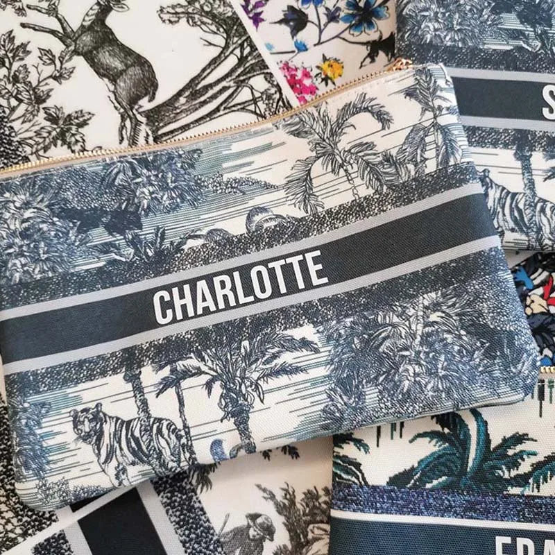 Spring Summer WOMAN BAG Fashion Designer Party Clutch Personalized Custom Print Name Letter Beach Bag Travel Cosmetic Bag